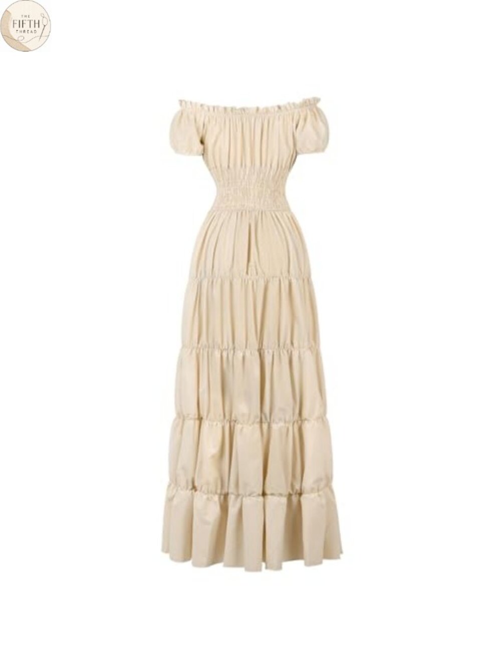 Renaissance Peasant Maxi Dress Off Shoulder Medieval Costume - Picture 2 of 4
